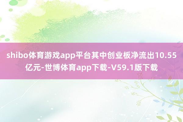 shibo体育游戏app平台其中创业板净流出10.55亿元-世博体育app下载-V59.1版下载