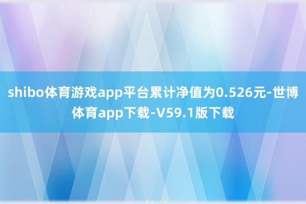 shibo体育游戏app平台累计净值为0.526元-世博体育app下载-V59.1版下载