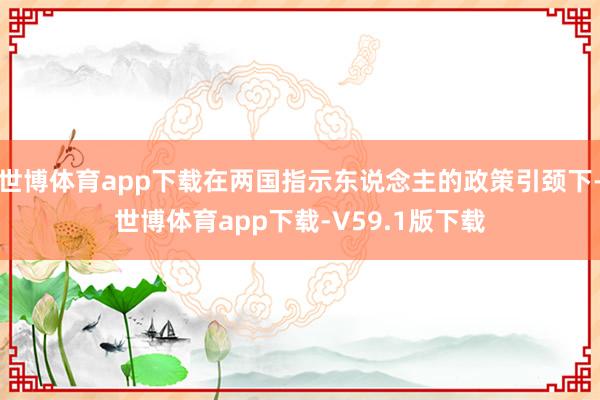 世博体育app下载在两国指示东说念主的政策引颈下-世博体育app下载-V59.1版下载