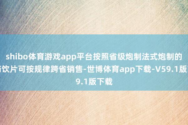 shibo体育游戏app平台按照省级炮制法式炮制的中药饮片可按规律跨省销售-世博体育app下载-V59.1版下载