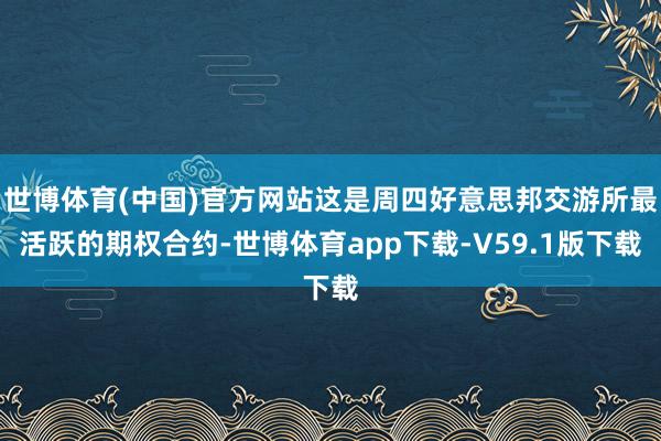 世博体育(中国)官方网站这是周四好意思邦交游所最活跃的期权合约-世博体育app下载-V59.1版下载